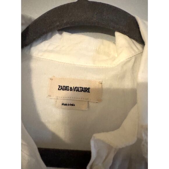 Zadig & Voltaire White Cotton Shirt Dress – Women's Medium - Picture 6 of 6